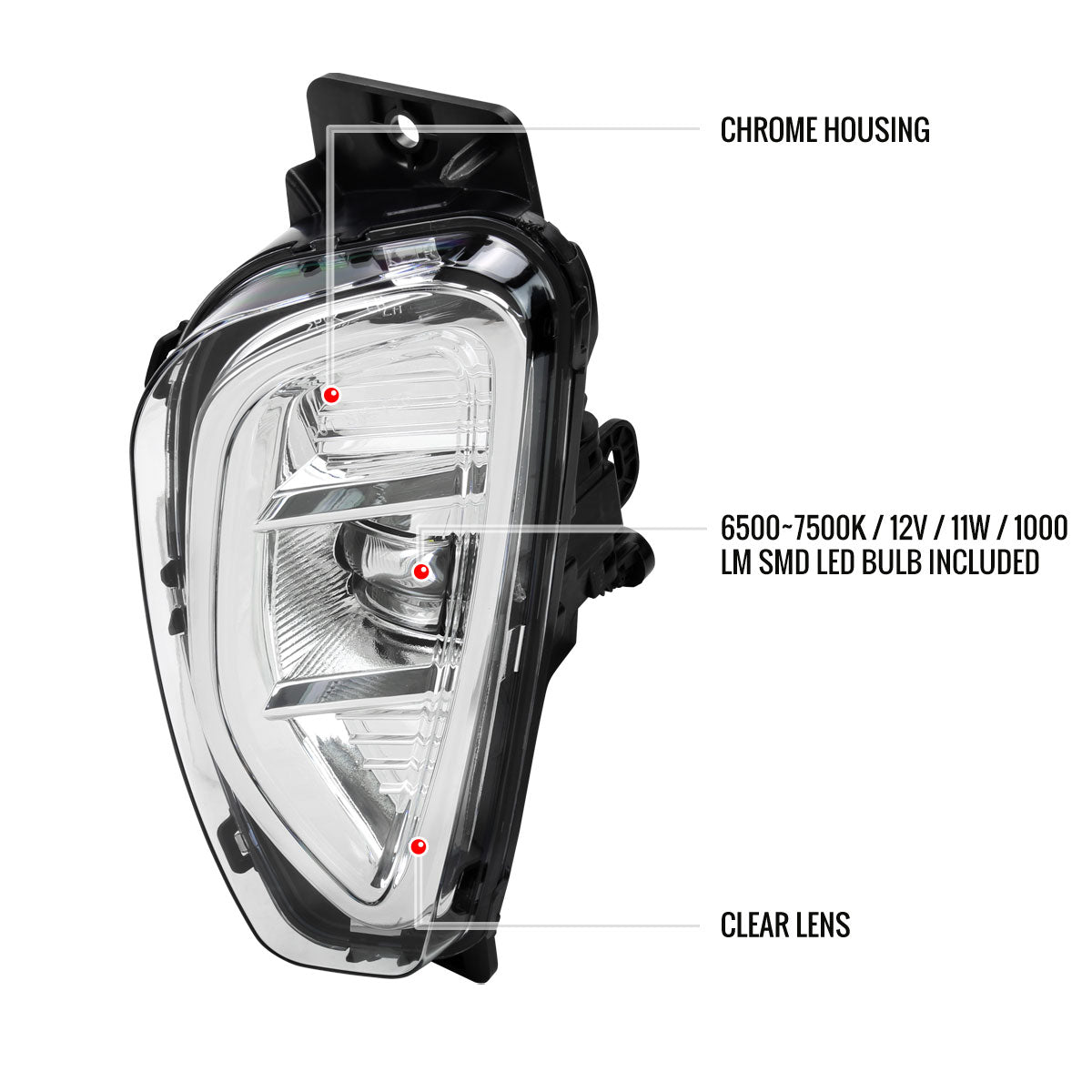2020-2022 Ford Escape LED Fog Lights Kit (Chrome Housing/Clear Lens)