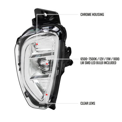 2020-2022 Ford Escape LED Fog Lights Kit (Chrome Housing/Clear Lens)