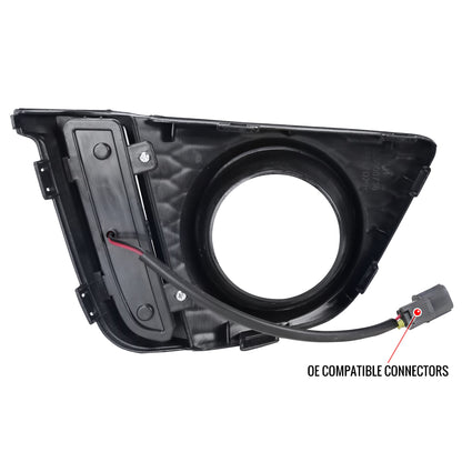 2015-2017 Honda Fit 12V/55W H11 Fog Lights w/ LED Light Strip (Chrome Housing/Clear Lens)