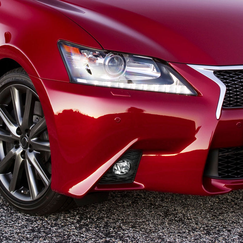 2013-2015 Lexus GS350 F-Sport 6500K LED Fog Lights Kit (Chrome Housing/Clear Lens)