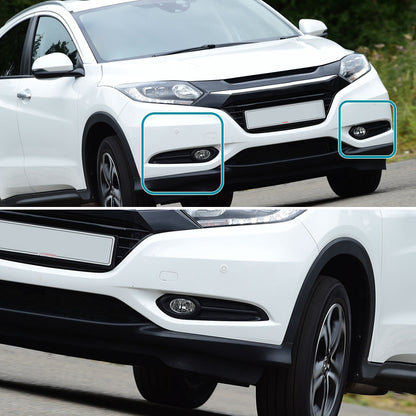2016-2018 Honda HR-V/Vezel 12V/35W H8 Fog Lights Kit w/ Black Bezels (Chrome Housing/Clear Lens)