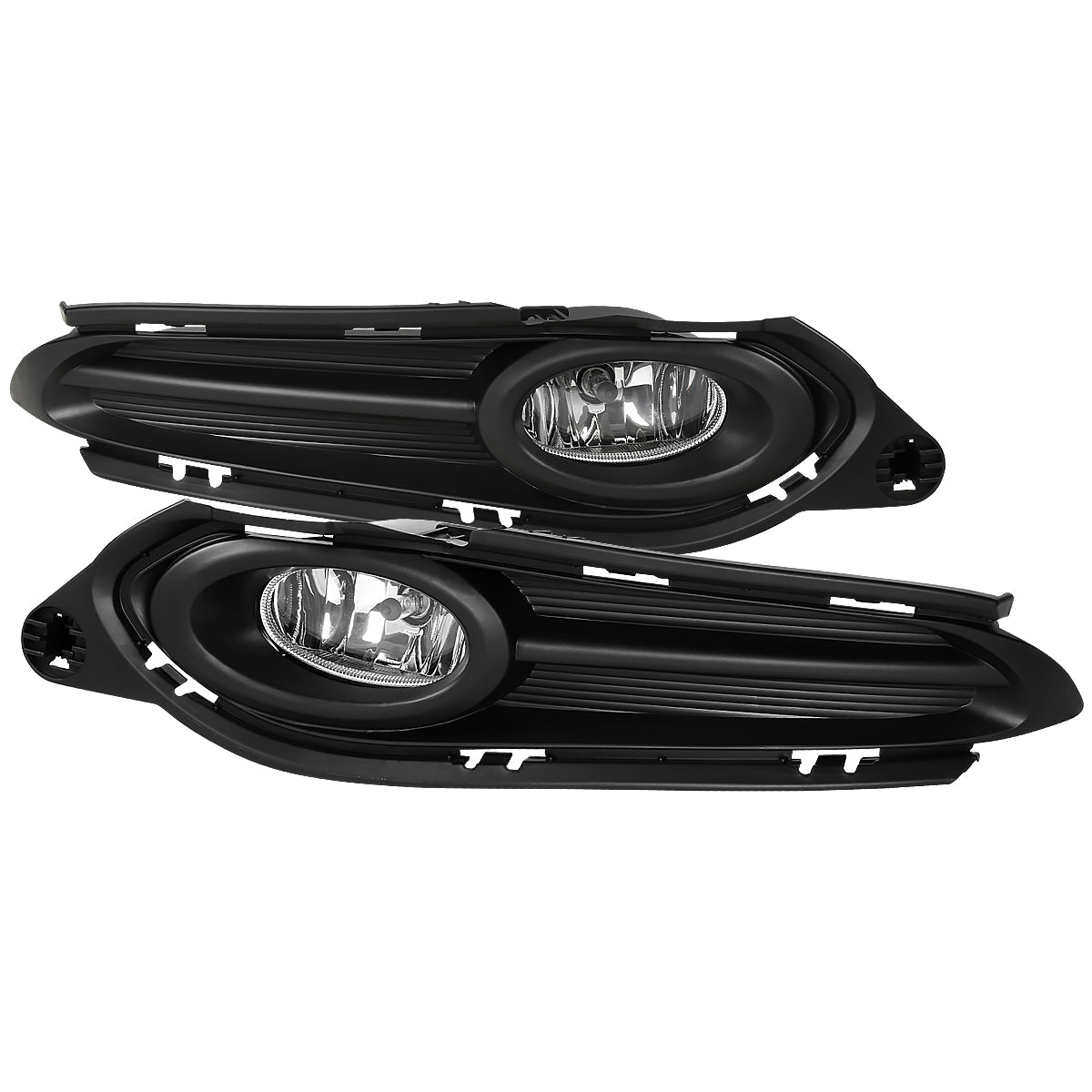 2016-2018 Honda HR-V/Vezel 12V/35W H8 Fog Lights Kit w/ Black Bezels (Chrome Housing/Clear Lens)