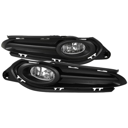2016-2018 Honda HR-V/Vezel 12V/35W H8 Fog Lights Kit w/ Black Bezels (Chrome Housing/Clear Lens)