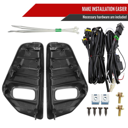 2021-2022 Nissan Kicks LED Fog Lights Kit (Glossy Black Housing/Clear Lens)