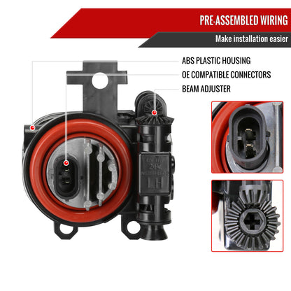 2021-2022 Nissan Kicks LED Fog Lights Kit (Glossy Black Housing/Clear Lens)