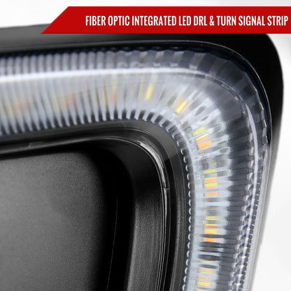 2016-2017 Mitsubishi Lancer H16 Fog Lights Kit w/ Integrated LED Light Strip & Turn Signal Lights (Chrome Housing/Clear Lens)