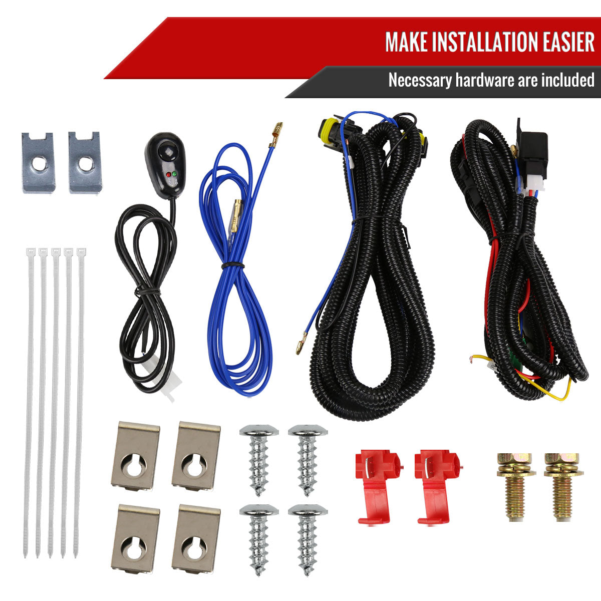 1999-2004 Ford Mustang 899 Fog Lights Kit w/ Switch & Wiring Harness (Chrome Housing/Smoked Lens)