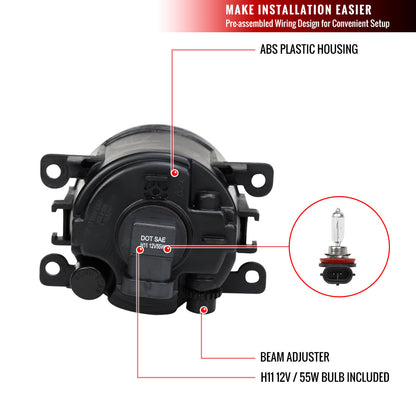 2012-2015 Honda Pilot H11 Fog Lights Kit (Chrome Housing/Clear Lens)