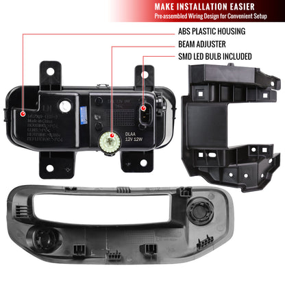 2019-2024 Dodge RAM 1500 LED Fog Lights Kit (Chrome Housing/Clear Lens)