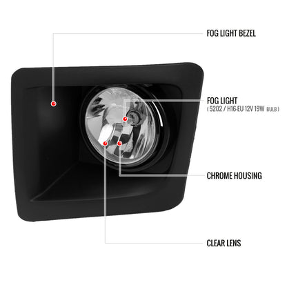 2014-2015 GMC Sierra 1500 H3 Fog Lights (Chrome Housing/Clear Lens)