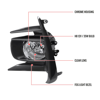 2018-2019 Toyota Sienna H11 Fog Lights Kit (Chrome Housing/Clear Lens)