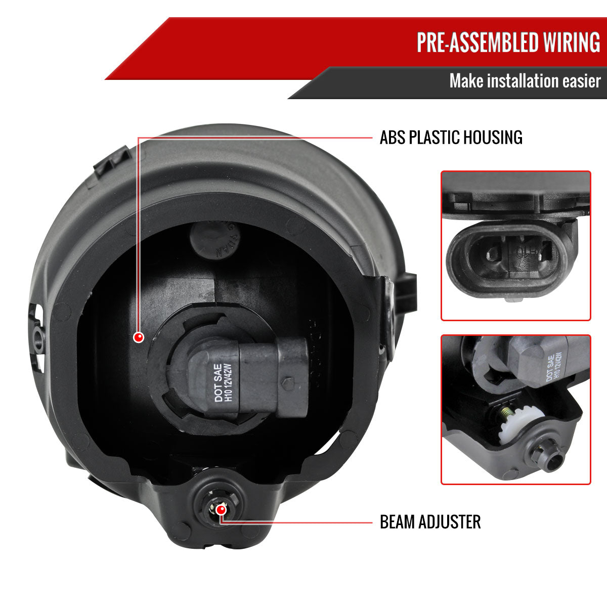 2007-2013 Toyota Tundra/Sequoia H10 Fog Lights Kit (Chrome Housing/Smoked Lens)