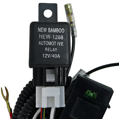 Universal 16 Gauge Off Road LED Work Lights Wiring Harness Kit w/ Dual Relay, Fuse, & On/Off Switch