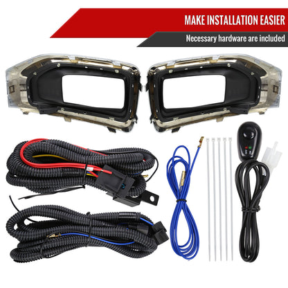 2015-2018 GMC Yukon/Yukon XL Bumper Fog Lights Kit (Chrome Housing/Clear Lens)