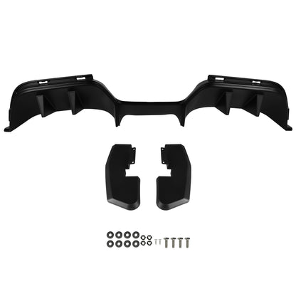 2015-2017 Ford Mustang Premiuim Black ABS R Style Rear Diffuser w/ Side Valance Panels