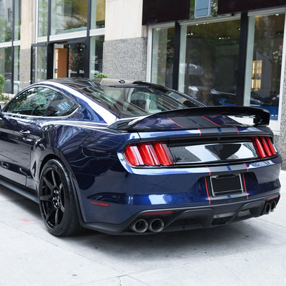 2015-2017 Ford Mustang Black Polypropylene GT350 Style Rear Diffuser w/ Dual Stainless Steel Muffler Tips