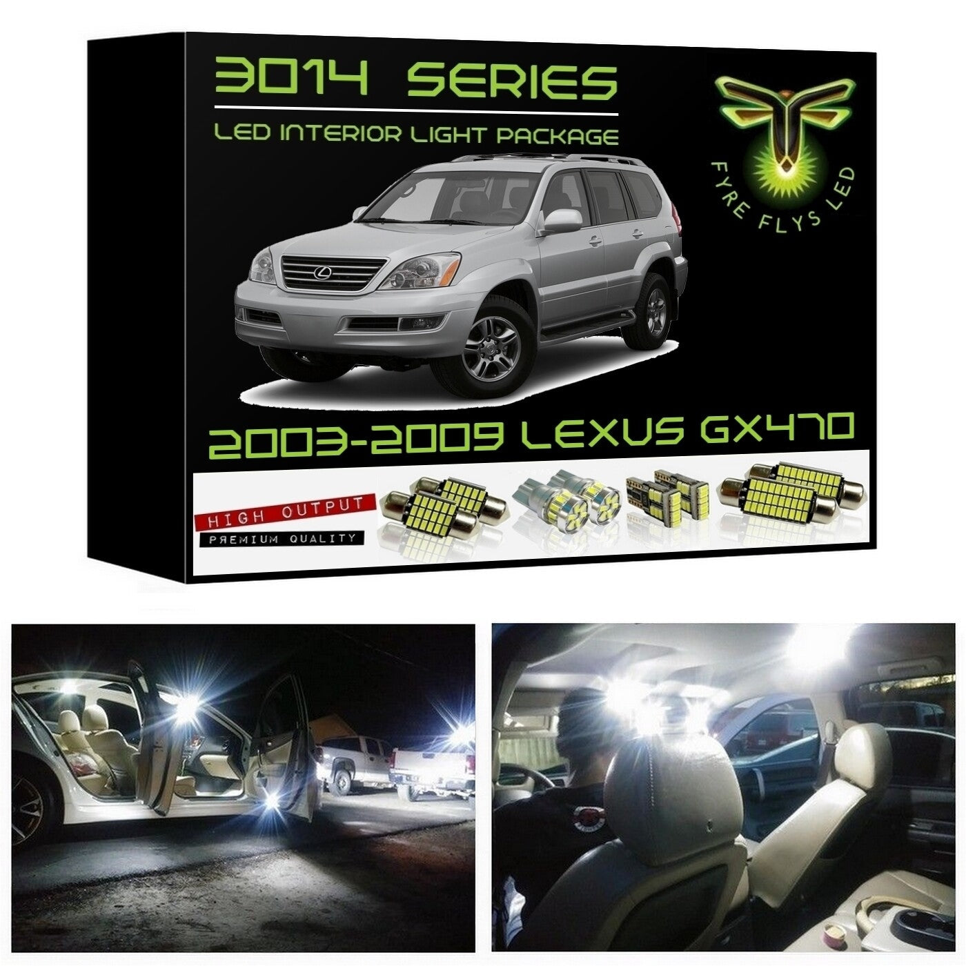 2003-2009 Lexus GX470 Super Bright LED interior light kit 3014 Series