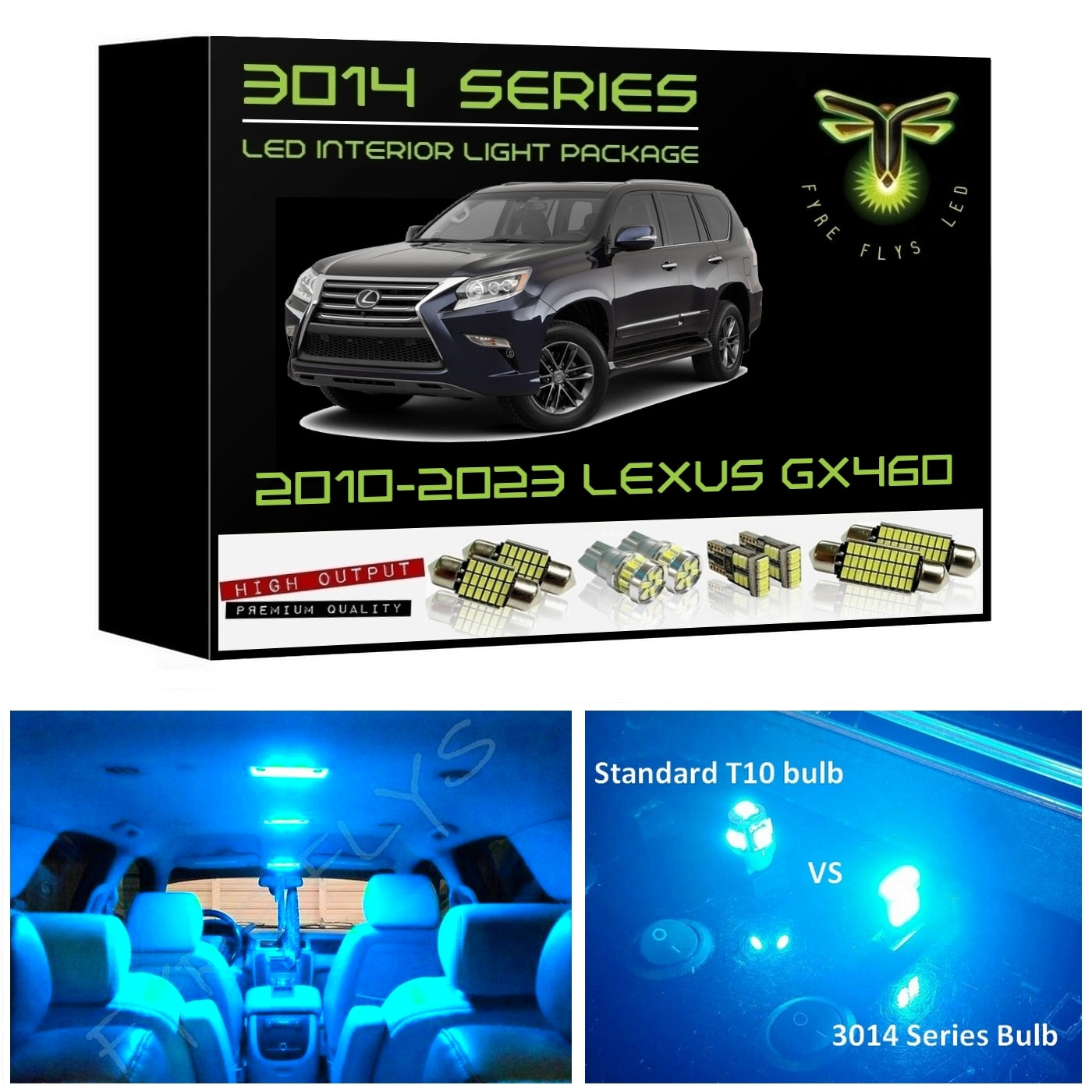 2010-2023 Lexus GX460 Super Bright LED interior light kit 3014 Series