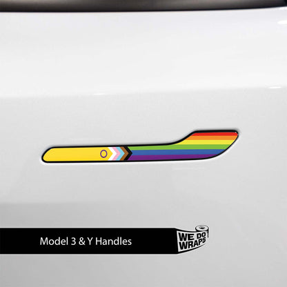 LGBTQ+ Pride Flag Tesla Door Handle Decals (4pcs)