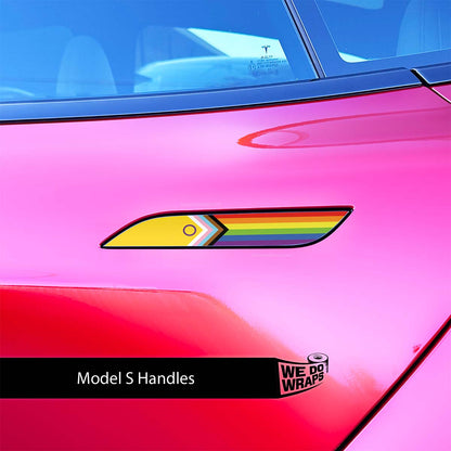 LGBTQ+ Pride Flag Tesla Door Handle Decals (4pcs)