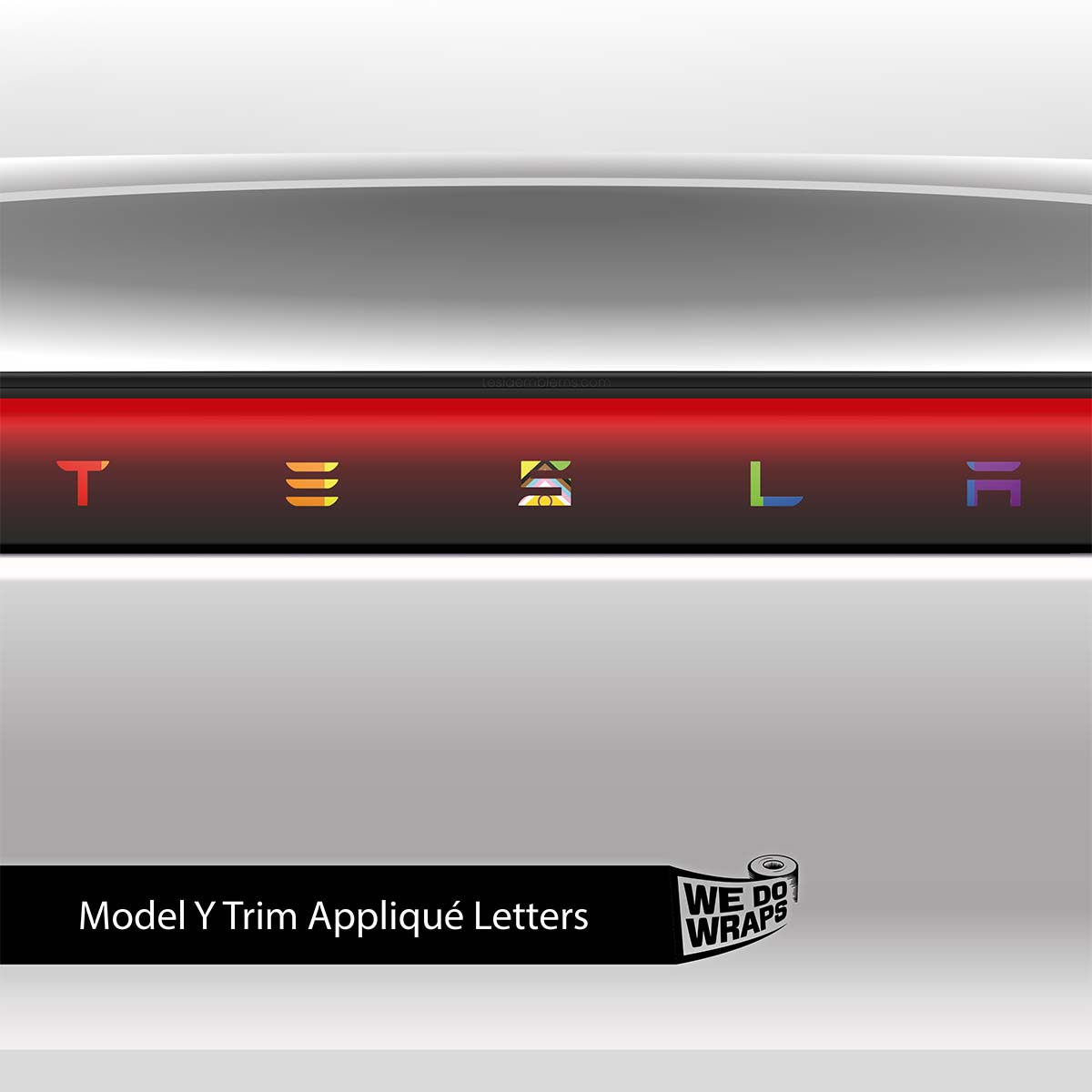 LGBTQ+ Pride Flag Tesla Emblem Decals (Front + Back) | Model Y