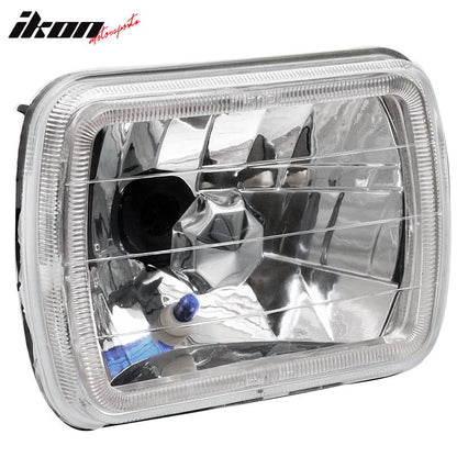 7X6 Inches Blue Halo Diamond Headlights Lamps Square