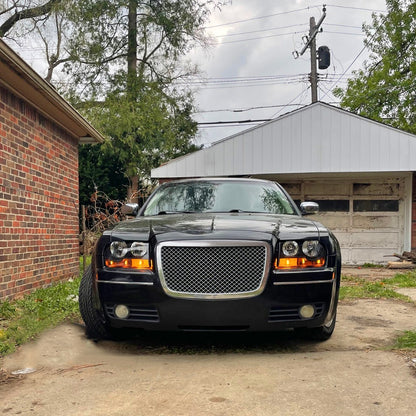 2005-2010 Chrysler 300 Factory Style Headlights (Matte Black Housing/Clear Lens)