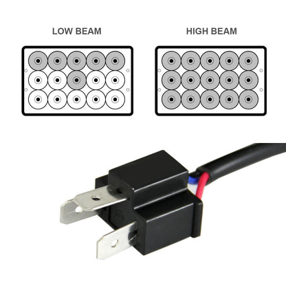 Universal 4"x6" 15-LED Sealed Beam Headlights w/ H4 Plug (Black Aluminum Housing/PMMA Lens)