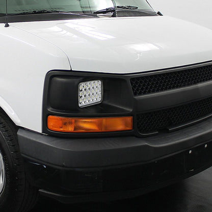 Universal 4"x6" 15-LED Sealed Beam Headlights w/ H4 Plug (Black Aluminum Housing/PMMA Lens)