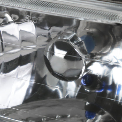Universal 7"x6" H4 Crystal Headlights (Chrome Housing/Glass Lens)