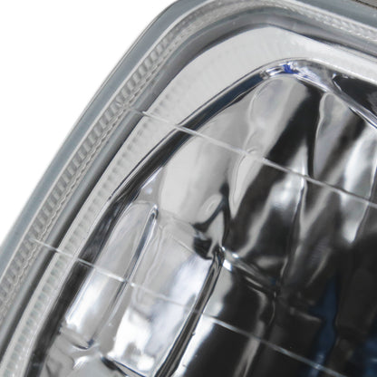 Universal 7"x6" H4 Crystal Headlights (Chrome Housing/Glass Lens)