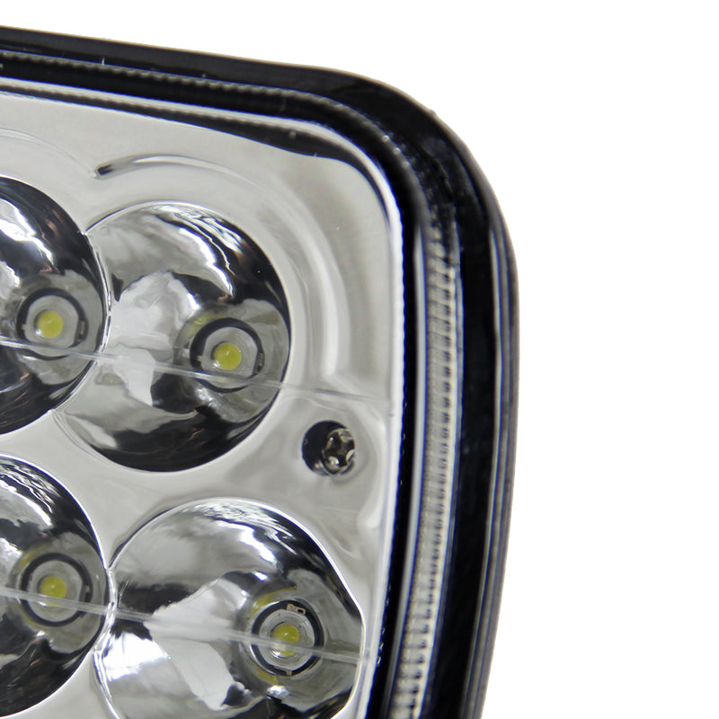 Universal 7"x6" 15-LED Sealed Beam Headlights w/ H4 Plug (Black Aluminum Housing/PMMA Lens)