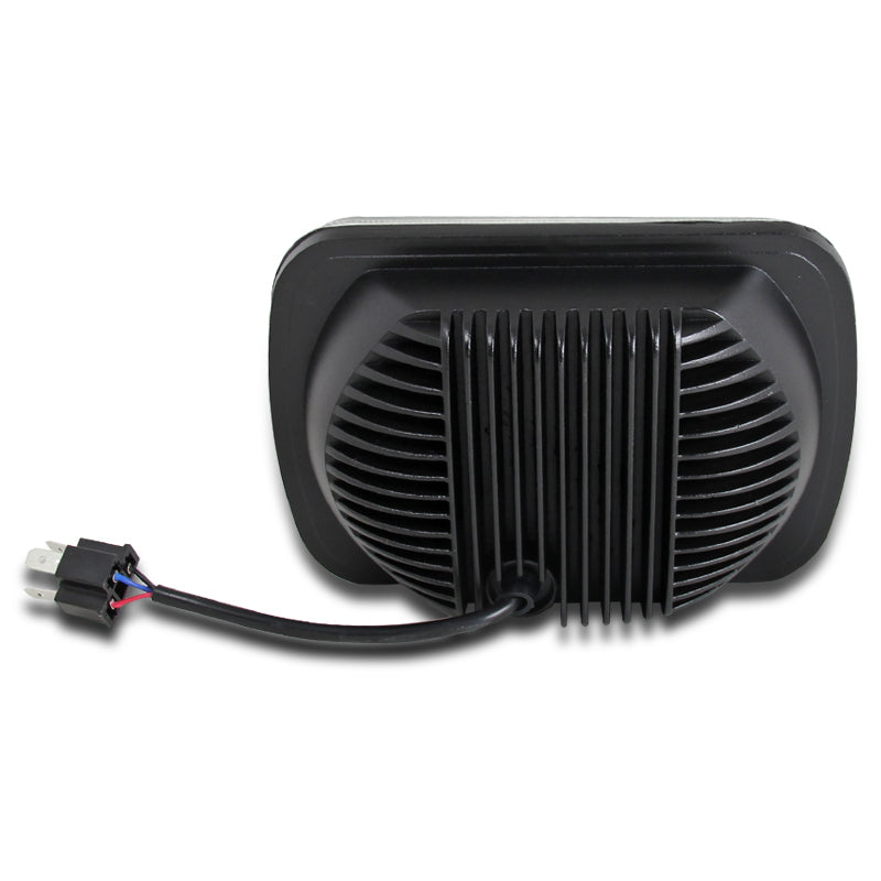 Universal 7"x6" 15-LED Sealed Beam Headlights w/ H4 Plug (Black Aluminum Housing/PMMA Lens)