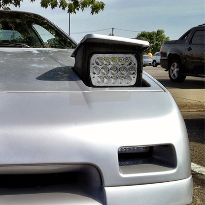 Universal 7"x6" 15-LED Sealed Beam Headlights w/ H4 Plug (Black Aluminum Housing/PMMA Lens)