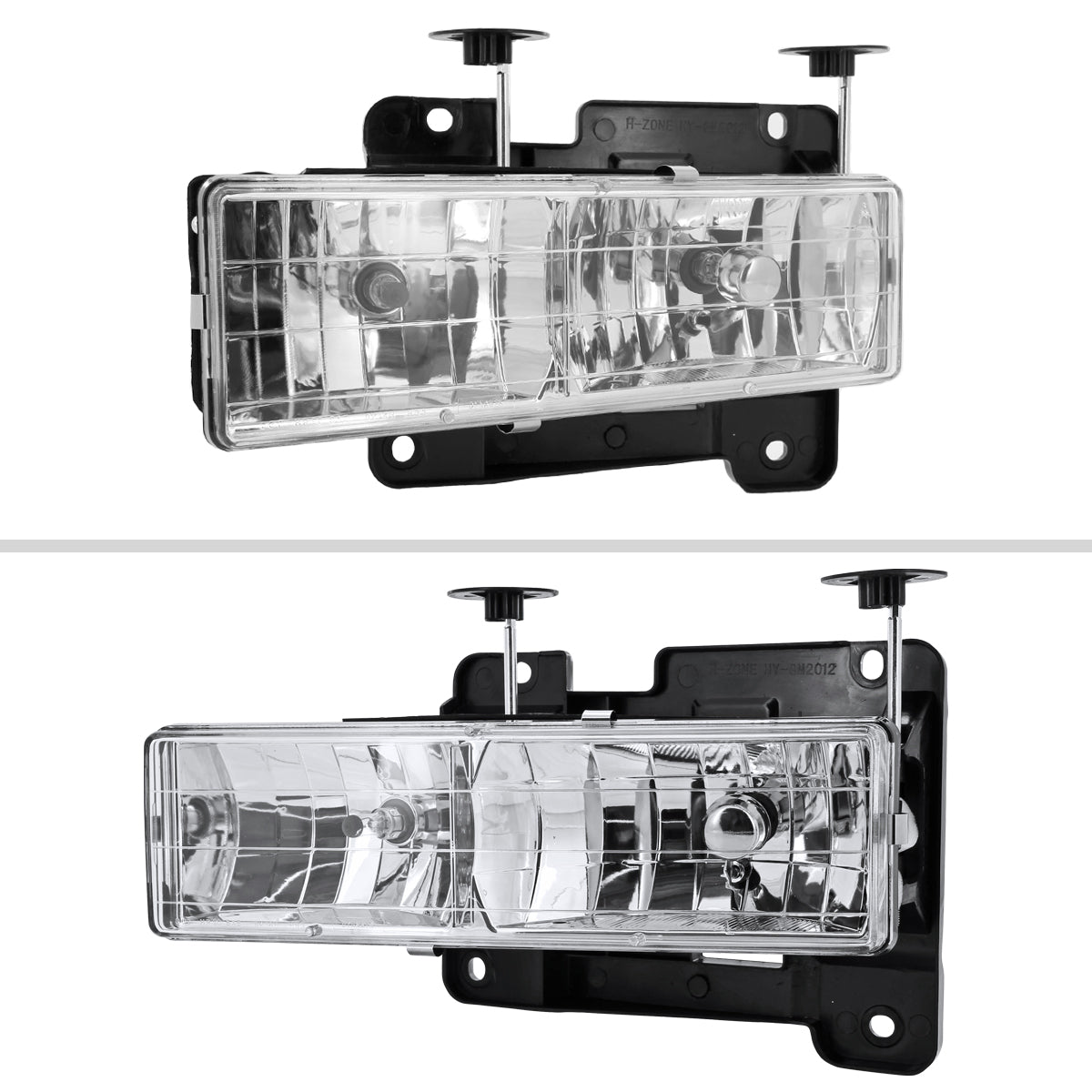 1988-1998 Chevrolet C/K C10/Tahoe/Suburban/Silverado GMC Sierra/Yukon/Suburban Crystal Headlights (Chrome Housing/Clear Lens)