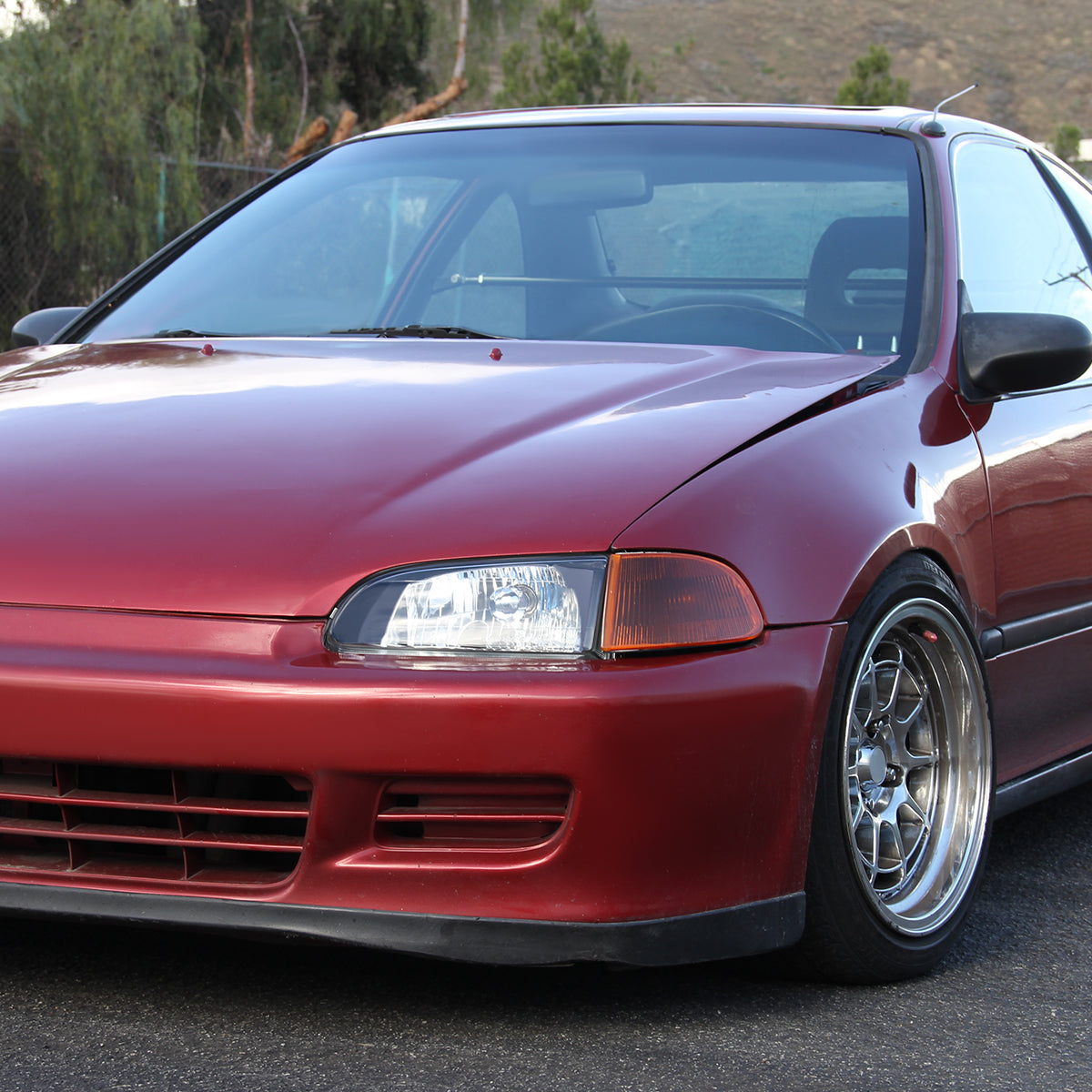 1992-1995 Honda Civic Factory Style Crystal Headlights (Matte Black Housing/Clear Lens)