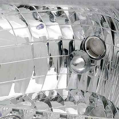 1992-2006 Ford Econoline Factory Style Headlights w/ SMD LED Light Strip (Chrome Housing/Clear Lens)
