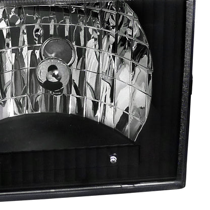 1992-2006 Ford Econoline Factory Style Crystal Headlights (Matte Black Housing/Clear Lens)