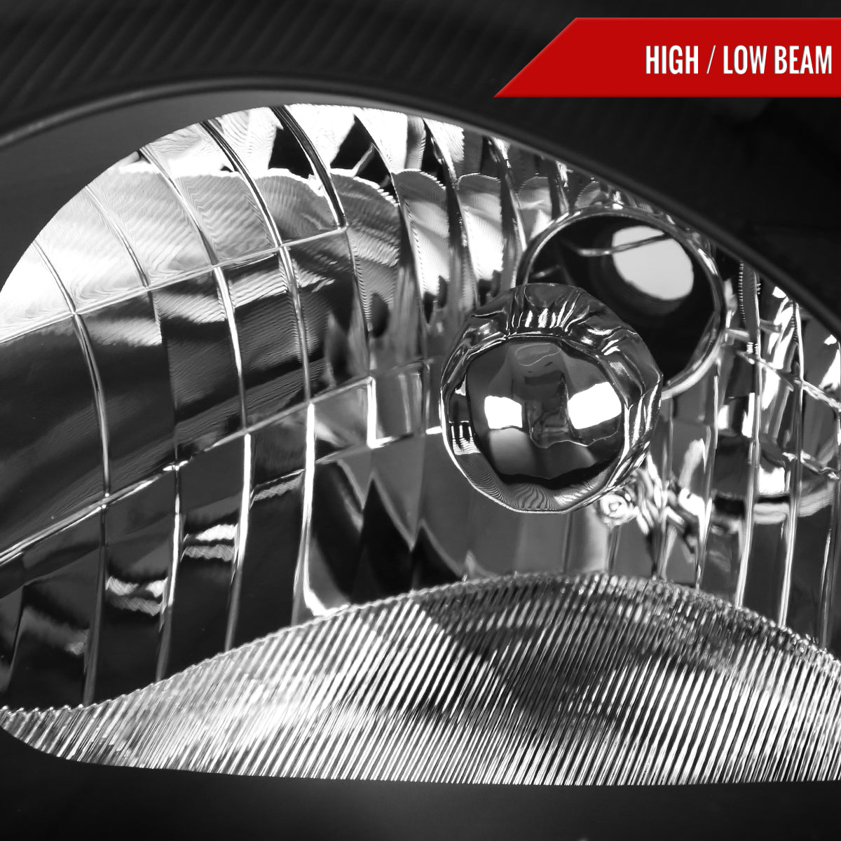 2000-2005 Mitsubishi Eclipse Factory Style Crystal Headlights (Matte Black Housing/Clear Lens)
