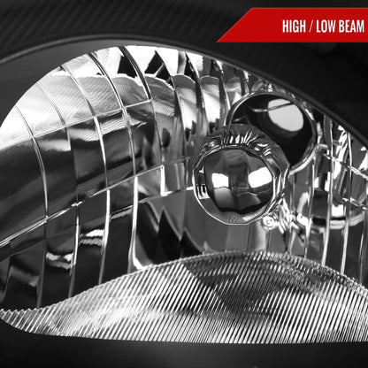 2000-2005 Mitsubishi Eclipse Factory Style Crystal Headlights (Matte Black Housing/Clear Lens)