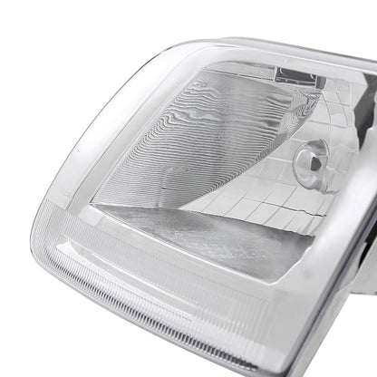 1997-2004 Ford F-150/Expedition Factory Style Crystal Headlights (Chrome Housing/Clear Lens)