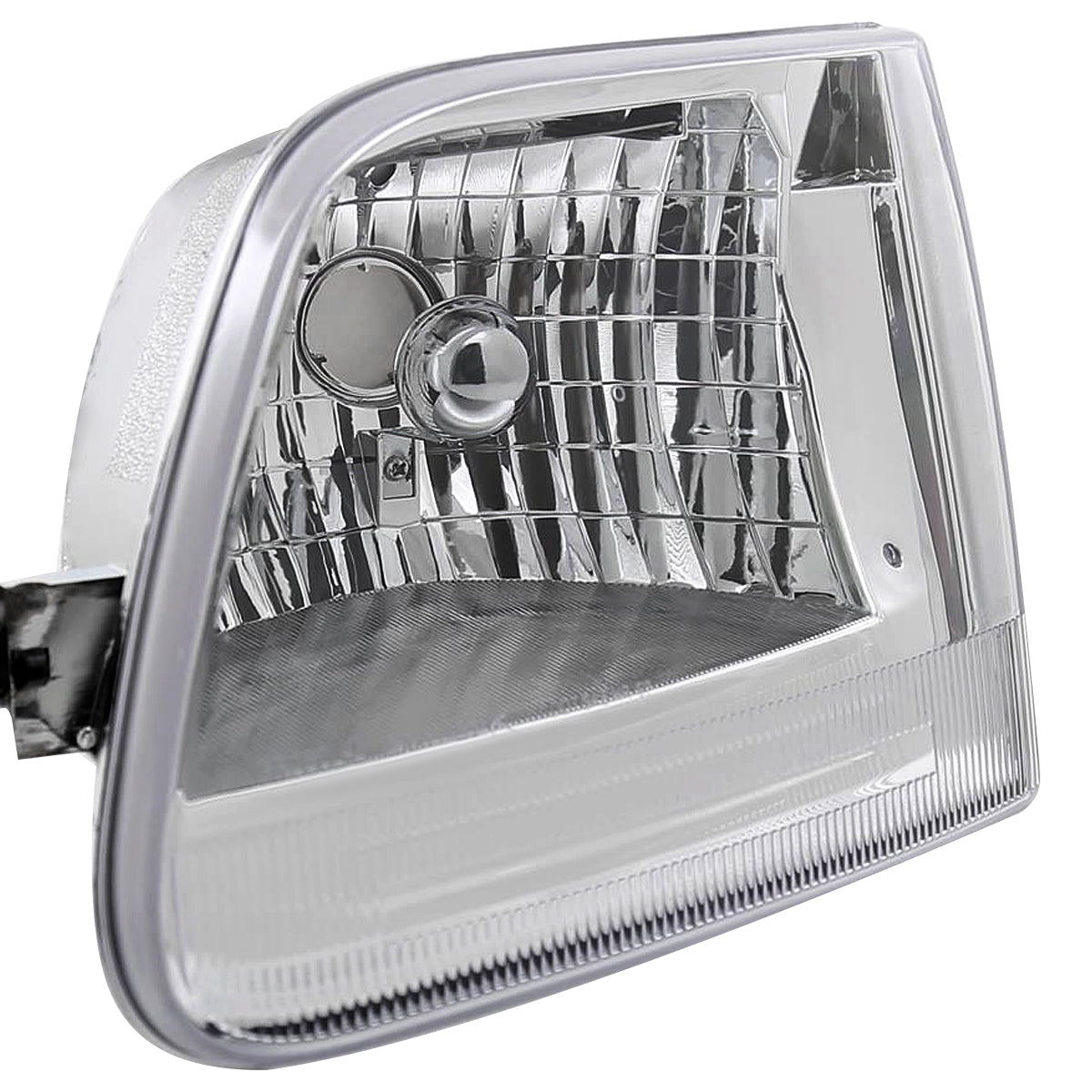 1997-2004 Ford F-150/Expedition Factory Style Crystal Headlights (Chrome Housing/Clear Lens)