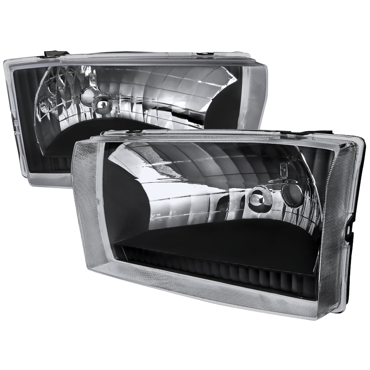 1999-2004 Ford F-250/F-350/F-450/F-550/Excursion Factory style Headlights (Matte Black Housing/Clear Lens)