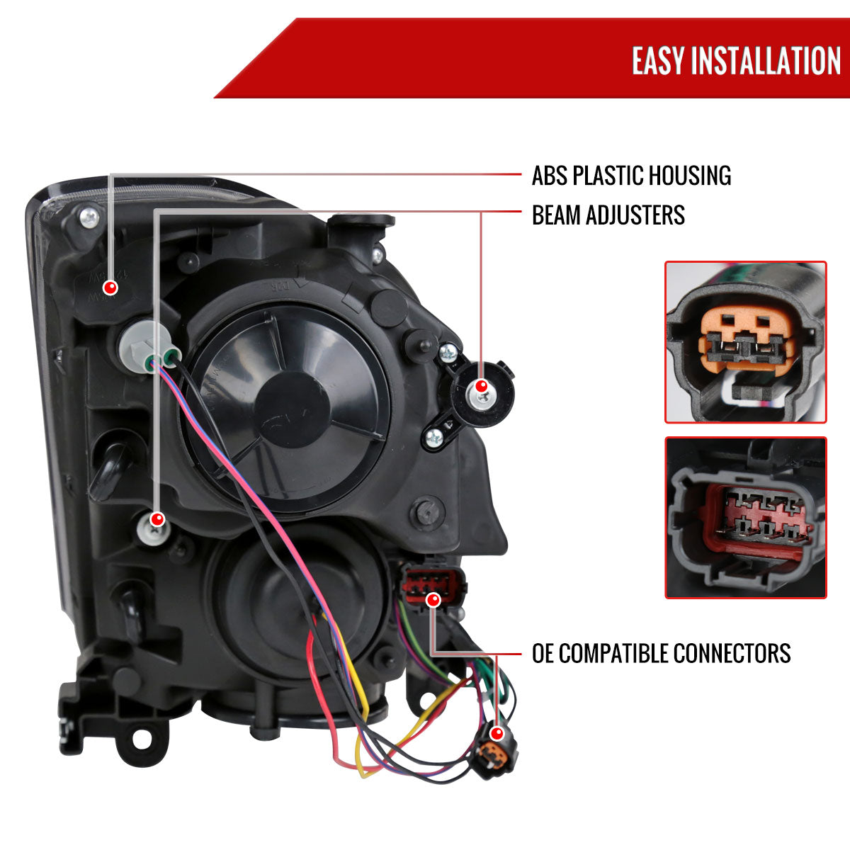 2003-2005 Infiniti G35 Coupe Factory Style Headlights (Matte Black Housing/Clear Lens)