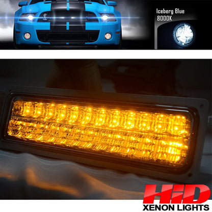 Fits 92-94 Blazer Smoked Lens Headlights Corner LED Bumper Light 8Pc