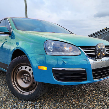 2005-2010 Volkswagen Golf Mk5 /Jetta/Rabbit Factory Style Headlights w/ P21W Turn Signal Bulbs (Matte Black Housing/Clear Lens)