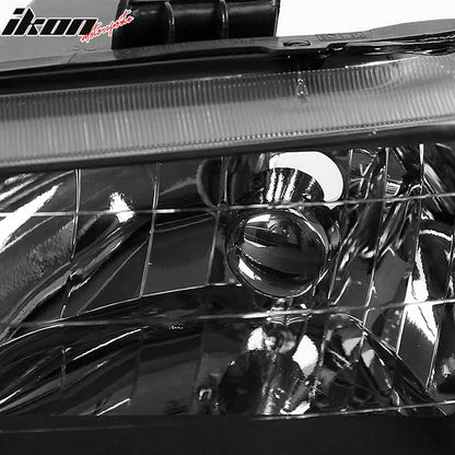 1998-2002 Honda Accord 2DR 4DR Black Driving Headlights Head Lamps