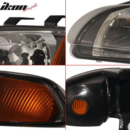 1992-1995 Honda Civic Amber JDM Pair Glass Lens Driving Lamp Headlight