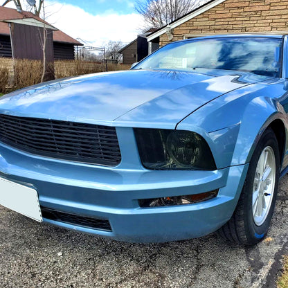 2005-2009 Ford Mustang Factory Style Headlights (Chrome Housing/Smoked Lens)
