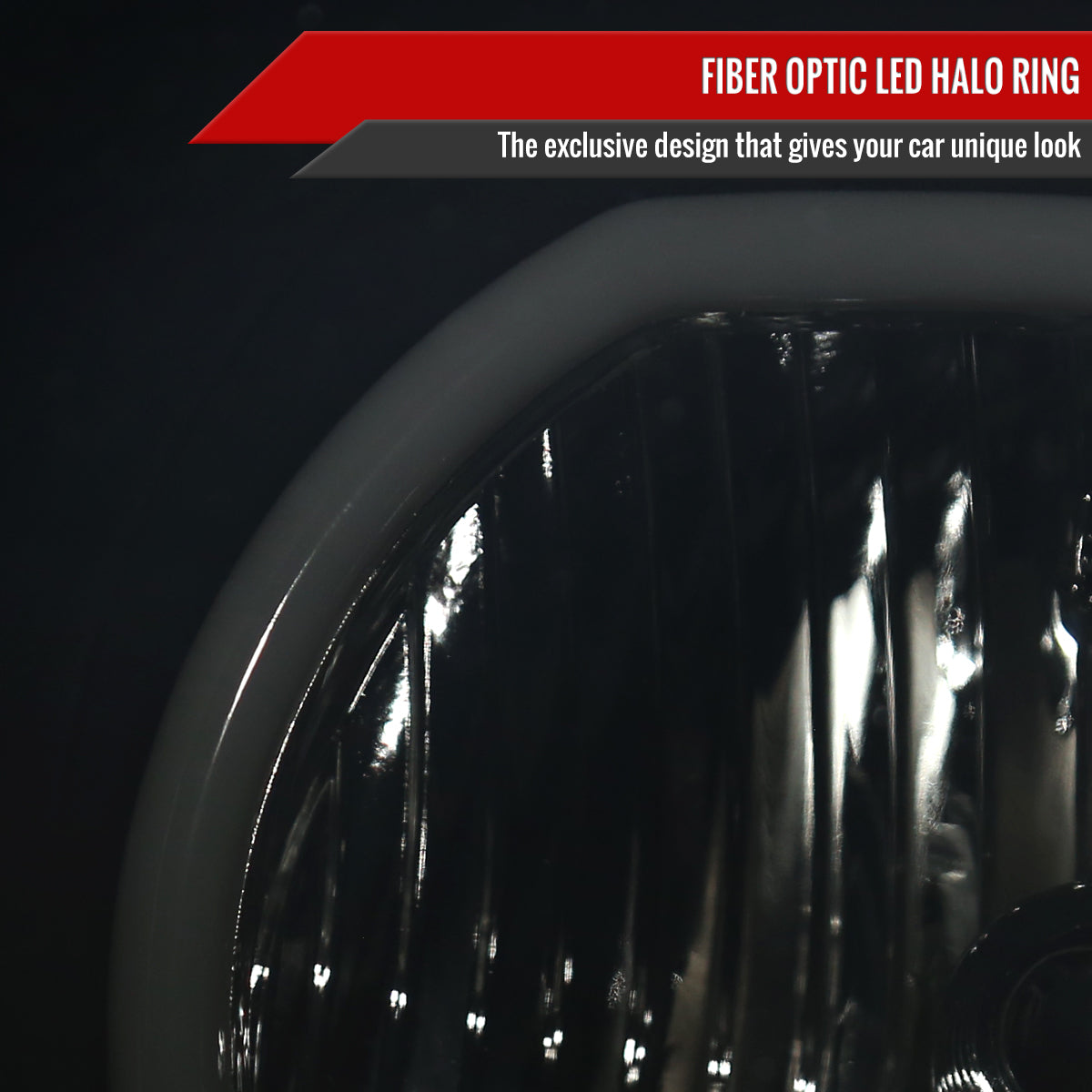 2005-2009 Ford Mustang LED Halo Factory Style Headlights (Matte Black Housing/Smoked Lens)